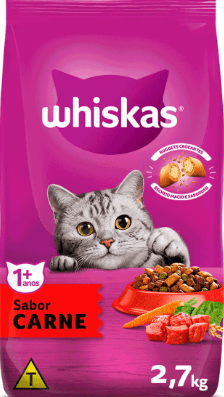 Ração Whiskas Gatos Adultos Carne 2,7 kg